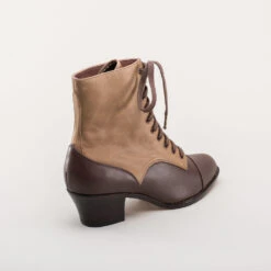 American Duchess Paris Women's Boots (Tan/Brown) -StrideOne Store paris vintage edwardian lace up boots brown tan 4