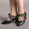 American Duchess Parker Women's Vintage Spiderweb Pumps (Green) 2 American Duchess Parker Women's Vintage Spiderweb Pumps (Green) -StrideOne Store parker vintage spiderweb shoes green of 2