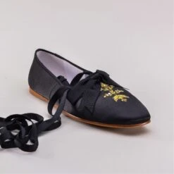 American Duchess Penelope Ladies' Regency Slippers (Black) -StrideOne Store penelope black 2023 shopify 4