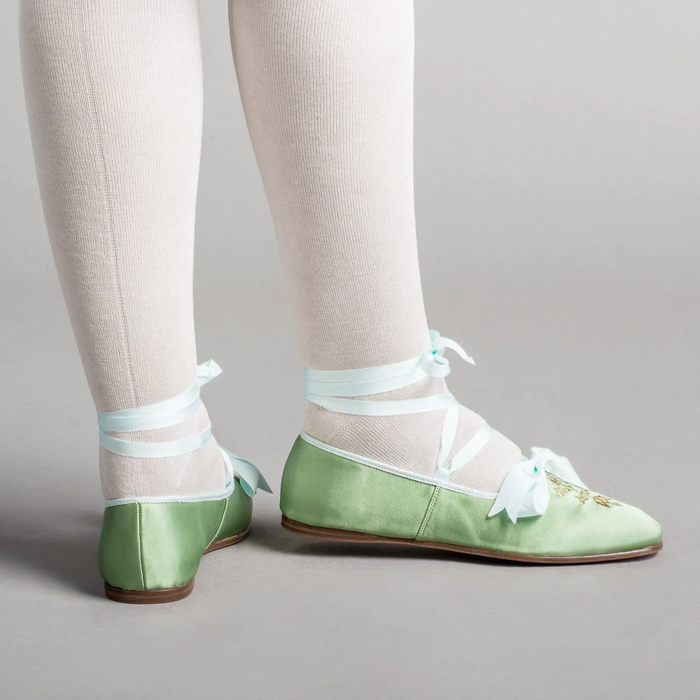 American Duchess Penelope Ladies' Regency Slippers (Green) 6 American Duchess Penelope Ladies' Regency Slippers (Green) - Image 4