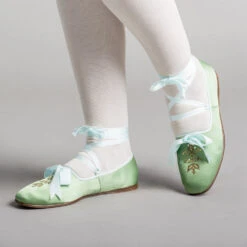 American Duchess Penelope Ladies' Regency Slippers (Green) 17 American Duchess Penelope Ladies' Regency Slippers (Green) -StrideOne Store penelope regency satin slippers of green 7