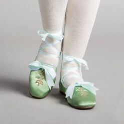 American Duchess Penelope Ladies' Regency Slippers (Green) 18 American Duchess Penelope Ladies' Regency Slippers (Green) -StrideOne Store penelope regency satin slippers of green 8