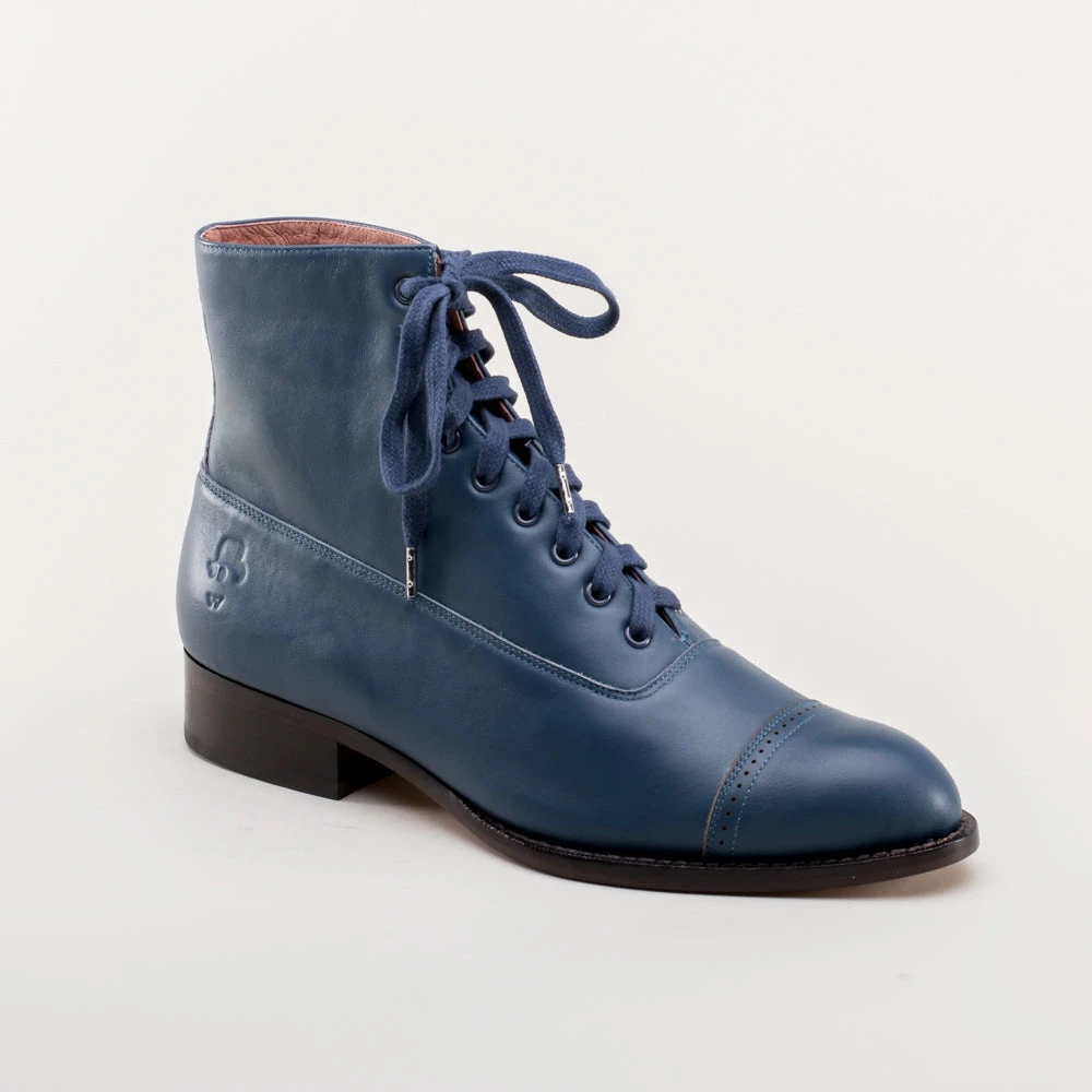 American Duchess Rainey Women's Vintage Lace-Up Boots (Blue) 7 American Duchess Rainey Women's Vintage Lace-Up Boots (Blue) - Image 5