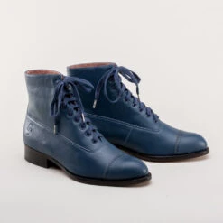 American Duchess Rainey Women's Vintage Lace-Up Boots (Blue) 20 American Duchess Rainey Women's Vintage Lace-Up Boots (Blue) -StrideOne Store rainey vintage boots dandy wellington blue