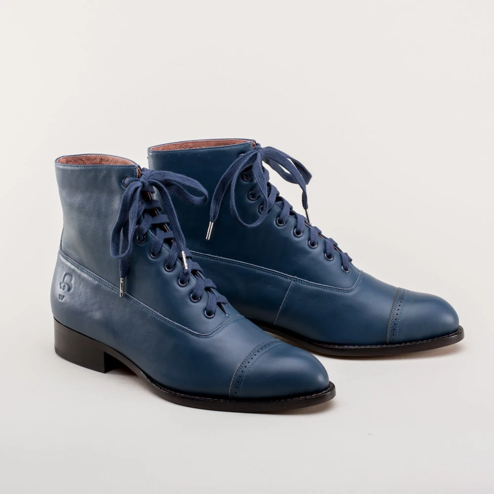 American Duchess Rainey Women's Vintage Lace-Up Boots (Blue) 6 American Duchess Rainey Women's Vintage Lace-Up Boots (Blue) - Image 4