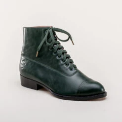American Duchess Rainey Women's Vintage Lace-Up Boots (Green) 21 American Duchess Rainey Women's Vintage Lace-Up Boots (Green) -StrideOne Store rainey vintage boots dandy wellington green 2