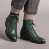 American Duchess Rainey Women's Vintage Lace-Up Boots (Green) 2 American Duchess Rainey Women's Vintage Lace-Up Boots (Green) -StrideOne Store rainey vintage boots dandy wellington green of