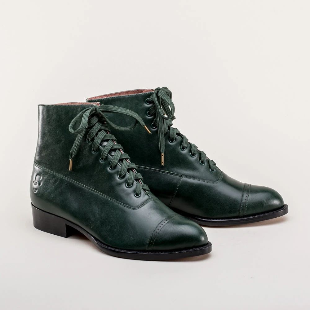 American Duchess Rainey Women's Vintage Lace-Up Boots (Green) 6 American Duchess Rainey Women's Vintage Lace-Up Boots (Green) - Image 4