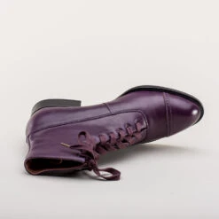 American Duchess Rainey Women's Vintage Lace-Up Boots (Purple) -StrideOne Store rainey vintage boots dandy wellington purple 11