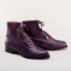 American Duchess Rainey Women's Vintage Lace-Up Boots (Purple) -StrideOne Store rainey vintage boots dandy wellington purple