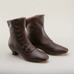American Duchess Renoir Women's Victorian Button Boots (Brown) -StrideOne Store renoir victorian button boots brown