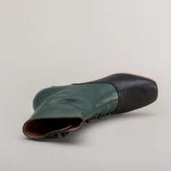 American Duchess Renoir Women's Victorian Button Boots (Green/Black) -StrideOne Store renoir victorian button boots green black 11