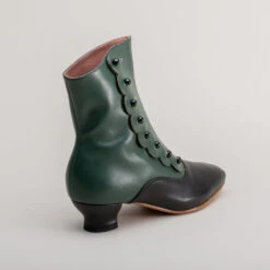 American Duchess Renoir Women's Victorian Button Boots (Green/Black) -StrideOne Store renoir victorian button boots green black 4