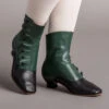 American Duchess Renoir Women's Victorian Button Boots (Green/Black) 1 American Duchess Renoir Women's Victorian Button Boots (Green/Black) -StrideOne Store renoir victorian button boots green black of