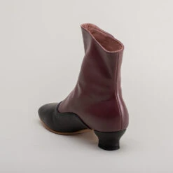 American Duchess Renoir Women's Victorian Button Boots (Merlot/Black) -StrideOne Store renoir victorian button boots merlot black 6