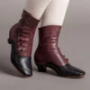 American Duchess Renoir Women's Victorian Button Boots (Merlot/Black) 1 American Duchess Renoir Women's Victorian Button Boots (Merlot/Black) -StrideOne Store renoir victorian button boots merlot black of