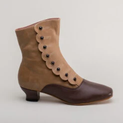 American Duchess Renoir Women's Victorian Button Boots (Tan/Brown) -StrideOne Store renoir victorian button boots tan brown 3