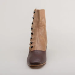 American Duchess Renoir Women's Victorian Button Boots (Tan/Brown) -StrideOne Store renoir victorian button boots tan brown 9