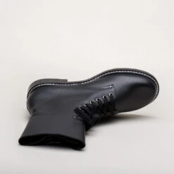 American Duchess Rosie Women's Vintage Double-Buckle Boots (Black) -StrideOne Store rosie ww2 double buckle boots black 11