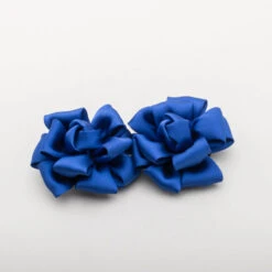 American Duchess Small Satin Rose Shoe Clips -StrideOne Store satin shoe clips blue 2