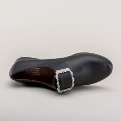 American Duchess Schuyler Women's 18th Century Shoes (Black) -StrideOne Store schuyler 22 18th century womens shoes black 12