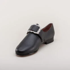 American Duchess Schuyler Women's 18th Century Shoes (Black) -StrideOne Store schuyler 22 18th century womens shoes black 9