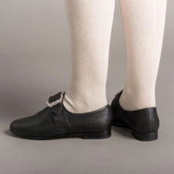 American Duchess Schuyler Women's 18th Century Shoes (Black) -StrideOne Store schuyler 22 18th century womens shoes black of 3