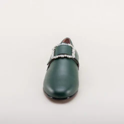 American Duchess Schuyler Women's 18th Century Shoes (Green) 30 American Duchess Schuyler Women's 18th Century Shoes (Green) -StrideOne Store schuyler 22 18th century womens shoes green 10