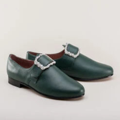 American Duchess Schuyler Women's 18th Century Shoes (Green) 21 American Duchess Schuyler Women's 18th Century Shoes (Green) -StrideOne Store schuyler 22 18th century womens shoes green 2