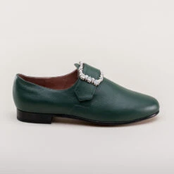 American Duchess Schuyler Women's 18th Century Shoes (Green) 24 American Duchess Schuyler Women's 18th Century Shoes (Green) -StrideOne Store schuyler 22 18th century womens shoes green 4