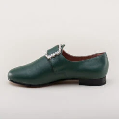American Duchess Schuyler Women's 18th Century Shoes (Green) 28 American Duchess Schuyler Women's 18th Century Shoes (Green) -StrideOne Store schuyler 22 18th century womens shoes green 8