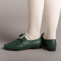 American Duchess Schuyler Women's 18th Century Shoes (Green) 20 American Duchess Schuyler Women's 18th Century Shoes (Green) -StrideOne Store schuyler 22 18th century womens shoes green of 3
