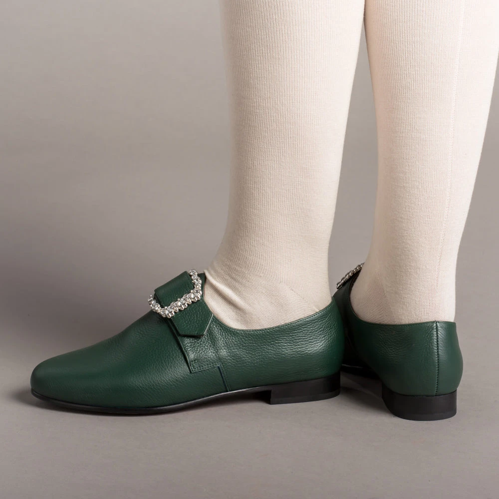 American Duchess Schuyler Women's 18th Century Shoes (Green) 5 American Duchess Schuyler Women's 18th Century Shoes (Green) - Image 3