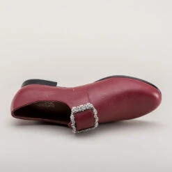 American Duchess Schuyler Women's 18th Century Shoes (Oxblood) -StrideOne Store schuyler 22 18th century womens shoes oxblood 12