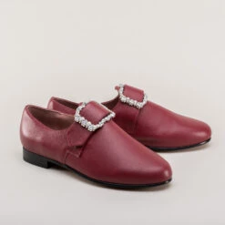 American Duchess Schuyler Women's 18th Century Shoes (Oxblood) -StrideOne Store schuyler 22 18th century womens shoes oxblood 2
