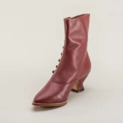 American Duchess Tavistock Women's Victorian Button Boots (Oxblood) -StrideOne Store tavistock victorian button boots oxblood 8