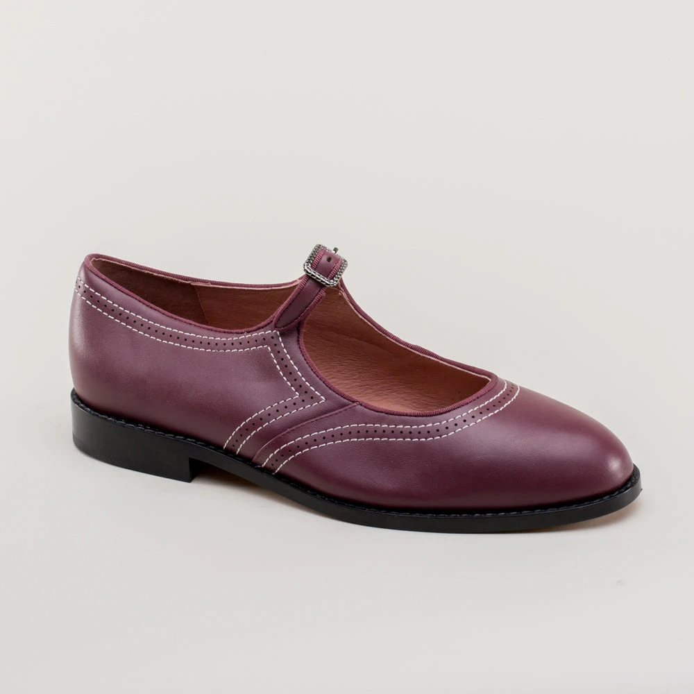 American Duchess Wednesday Women's Vintage Mary Jane Shoes (Merlot) 7 American Duchess Wednesday Women's Vintage Mary Jane Shoes (Merlot) - Image 5