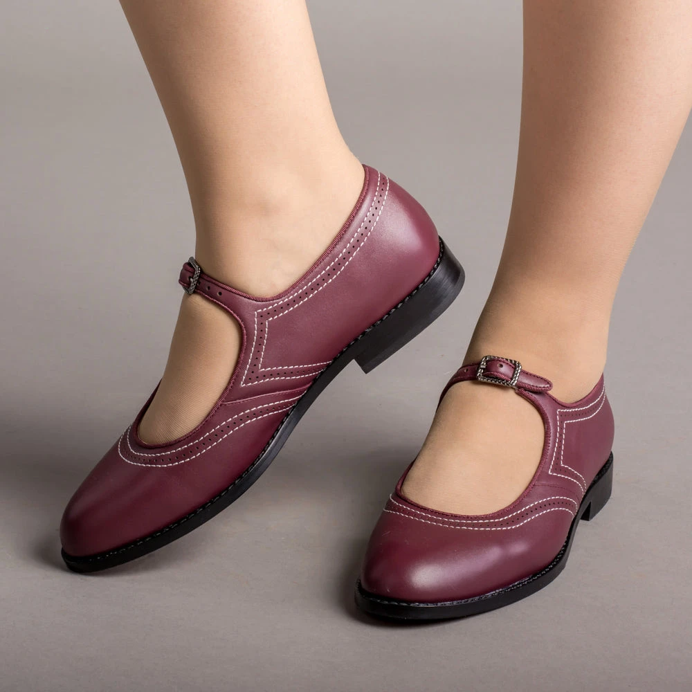 American Duchess Wednesday Women's Vintage Mary Jane Shoes (Merlot) 3 American Duchess Wednesday Women's Vintage Mary Jane Shoes (Merlot)