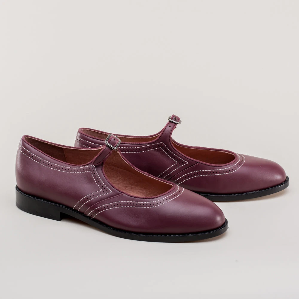 American Duchess Wednesday Women's Vintage Mary Jane Shoes (Merlot) 6 American Duchess Wednesday Women's Vintage Mary Jane Shoes (Merlot) - Image 4